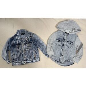 Lenox James Boys 3T Rad Tod 2T Denim Coat Shacket Shirt Jacket LOT Jean Hoodie